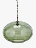 Nkuku Otoro Round Glass Pendant Light, Large, Green