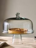 Nkuku Banjara Recycled Glass Dome Cake Stand, 30cm, Clear