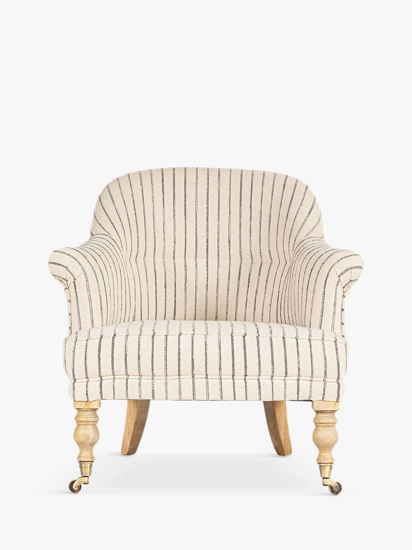 Sanja Range, Nkuku Sanja Stripe Armchair, Light Leg, Grey