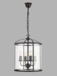 John Lewis Walker 4 Arm Pendant Ceiling Light, Black