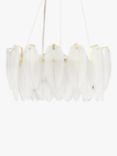 John Lewis Frosted Feathers Pendant Ceiling Light, Antique Brass