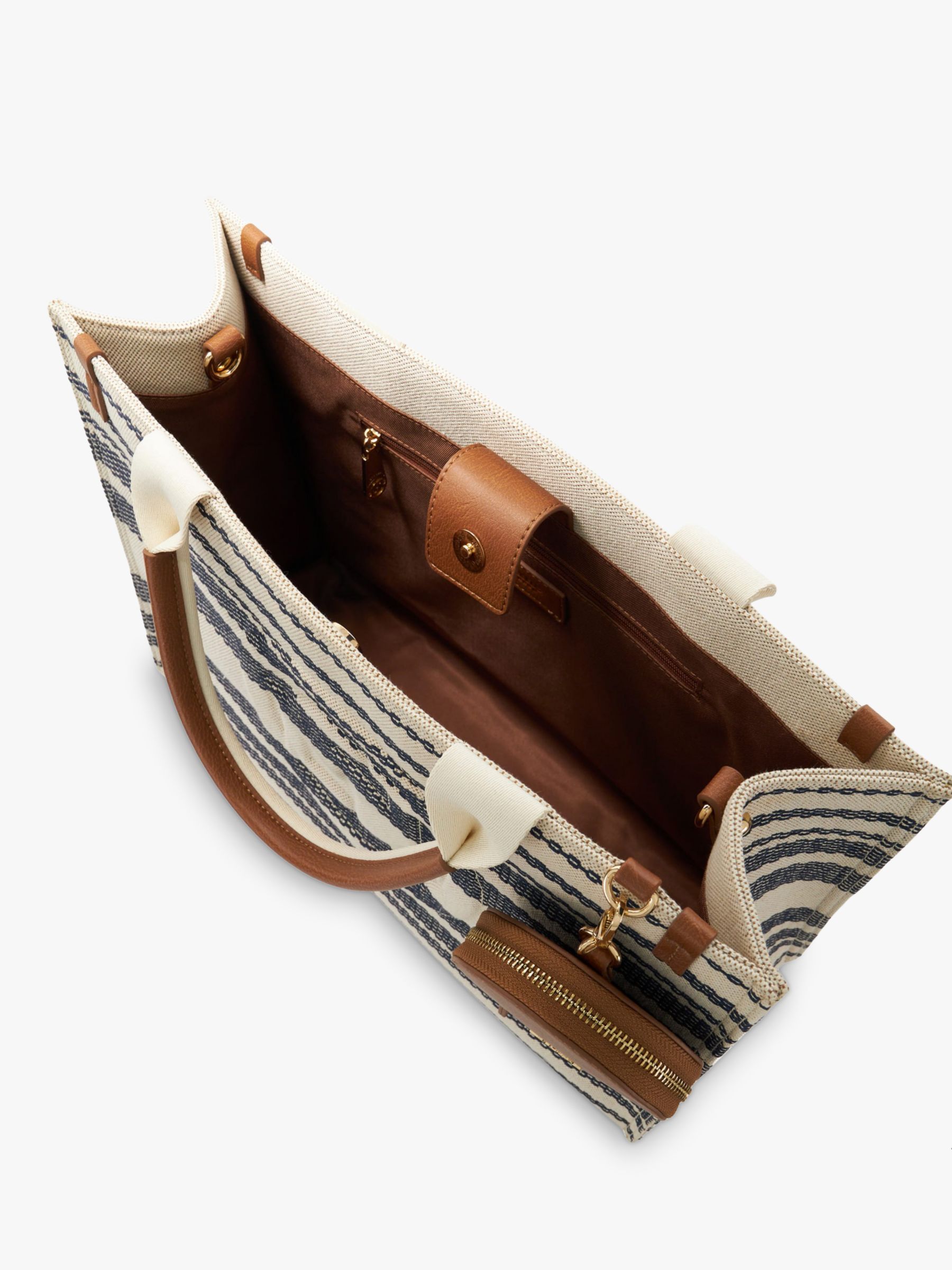 Buy Dune Deltra Canvas Stripe Tote Bag, Blue/Multi Online at johnlewis.com