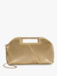 Dune Ebec Metal Handle Pleated Clutch Bag, Gold