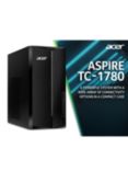 Acer Aspire TC-1780 Desktop PC, Intel Core i7 Processor, 8GB RAM, 512GB SSD, Black