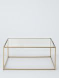 John Lewis Langham Square Glass Coffee Table, Brass