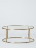 John Lewis Langham Oval Glass Coffee Table, Brass