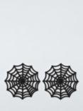 John Lewis Halloween Spiderweb Felt Placemat, Set of 2, Black