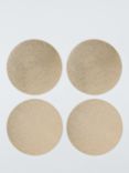 John Lewis Faux Leather Reversible Coasters, Set of 4, Gold/Silver