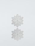 John Lewis Cut-Out Snowflake PVC Placemats, Set of 2, Silver