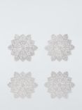 John Lewis Cut-Out Snowflake PVC Coasters, Set of 4, Silver