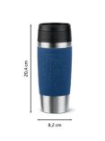 Tefal Classic Leak-Proof Travel Mug, 360ml, Black, Blue