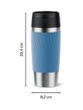 Tefal Twist Leak-Proof Double Wall Stainless Steel Travel Mug, 360ml