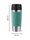 Tefal Twist Leak-Proof Double Wall Stainless Steel Travel Mug, 360ml, Green