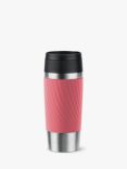 Tefal Twist Leak-Proof Double Wall Stainless Steel Travel Mug, 360ml, Coral