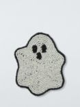 John Lewis Halloween Beaded Ghost Coaster, White