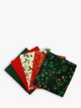 Rose & Hubble Classic Christmas Fat Quarter Fabrics, Pack of 5, Multi