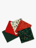 Rose & Hubble Classic Christmas Fat Quarter Fabrics, Pack of 5, Multi