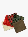 Rose & Hubble Christmas Fat Quarter Fabrics, Pack of 5, Tartan/Gold