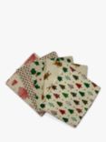 John Louden Christmas Motifs Fat Quarter Fabrics, Pack of 5, Multi