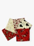 Rose & Hubble Reindeer and Cheer Fat Quarter Fabrics, Pack of 5, Multi