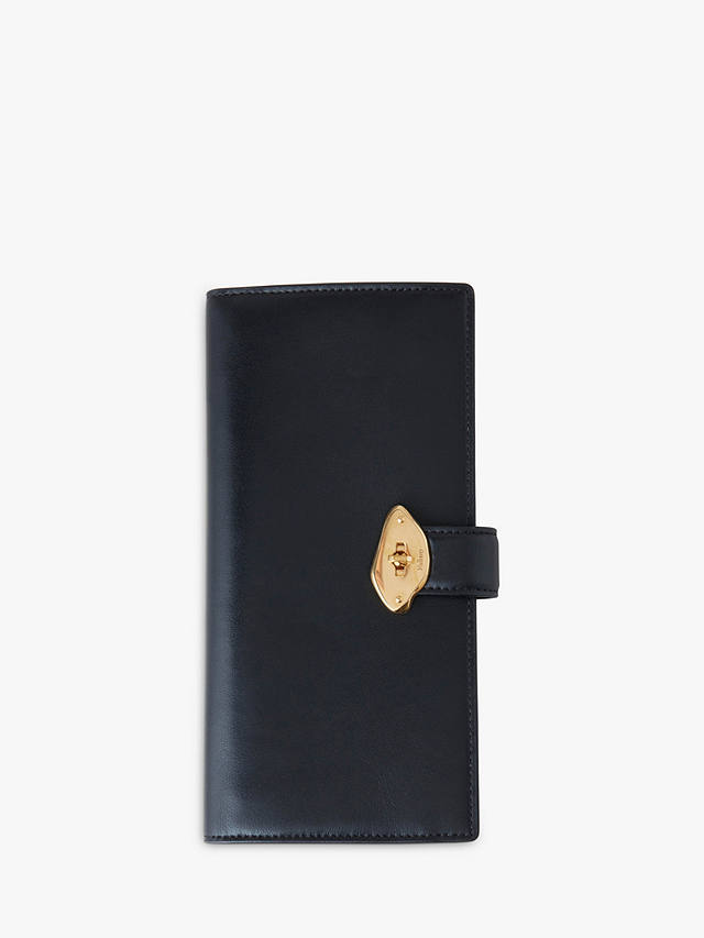 Mulberry Lana Gloss Leather Long Bifold Wallet, Black