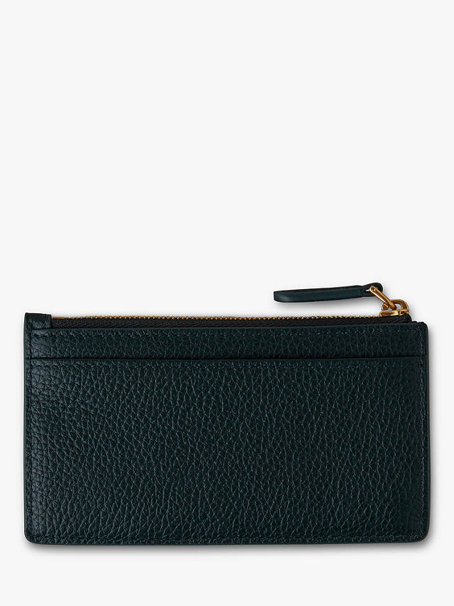 Mulberry Continental Small Classic Grain Leather Zipped Long Card Holder, Mulberry Green