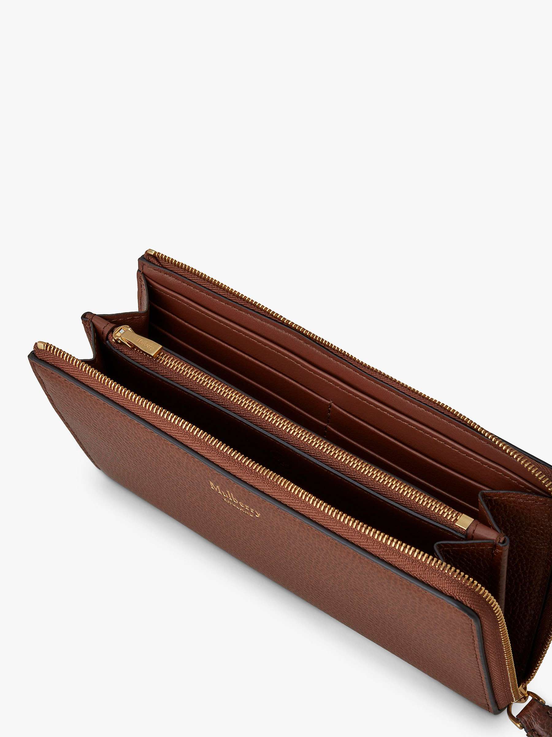 Buy Mulberry Continental Small Classic Grain Leather Long Zip-Around Wallet, Oak Online at johnlewis.com