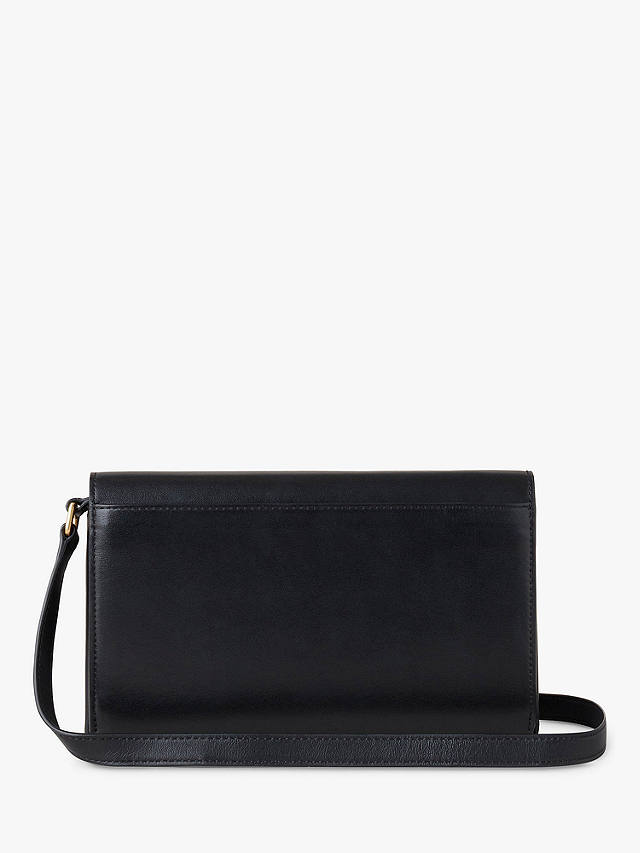 Mulberry Lana Gloss Leather Wallet on a Strap, Black