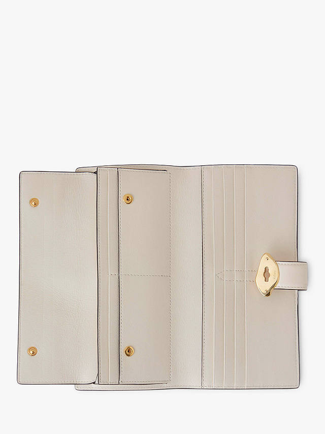 Mulberry Lana Gloss Leather Long Bifold Wallet, Eggshell