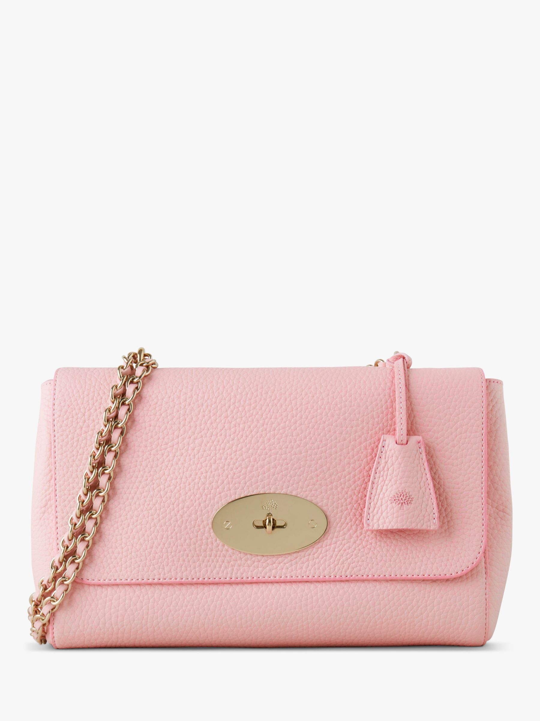 Mulberry Medium Lily Heavy Grain Leather Shoulder Bag, Powder Rose at ...