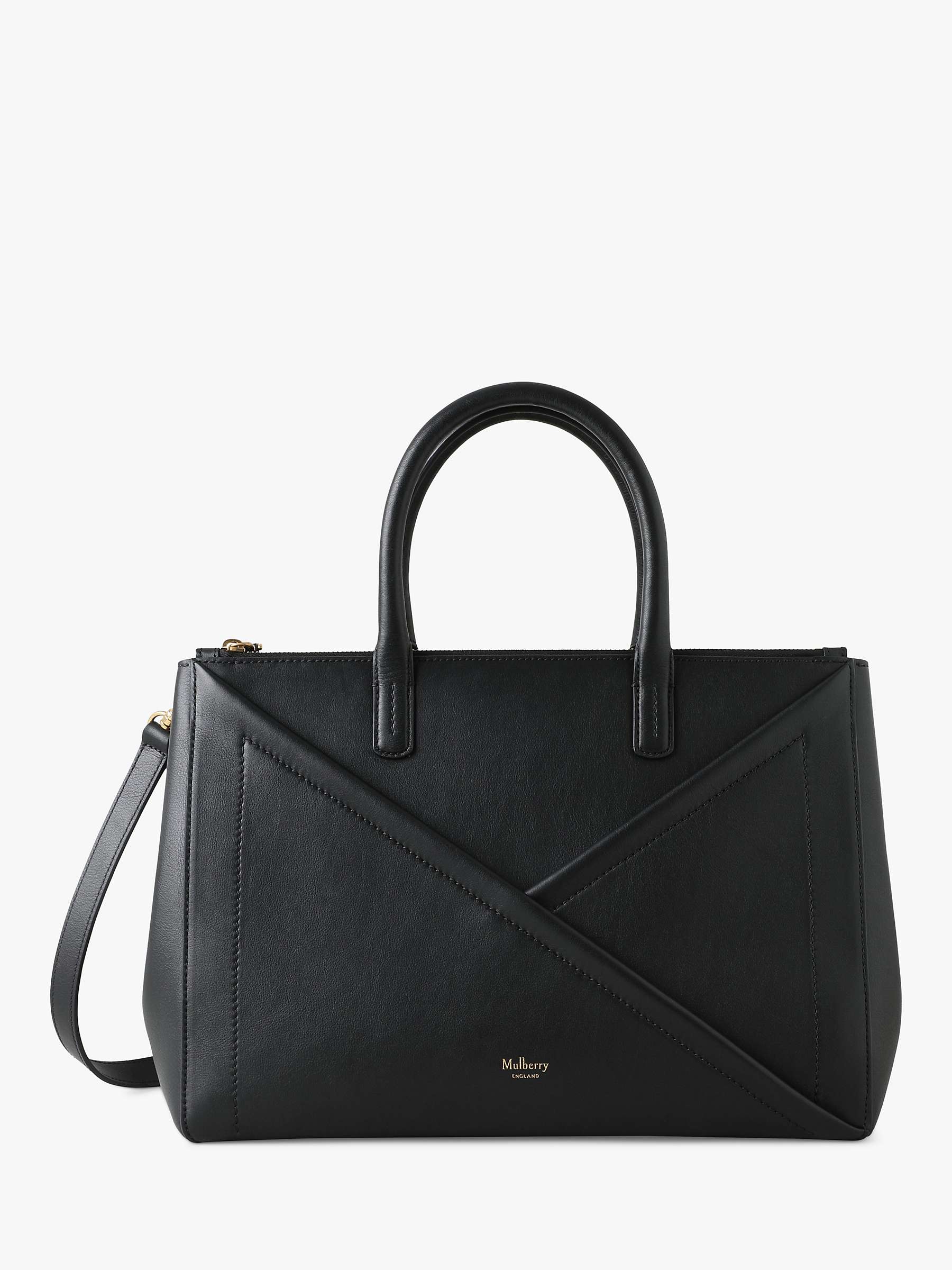 Buy Mulberry M Zipped Micro Classic Grain Leather Top Handle Bag, Black Online at johnlewis.com