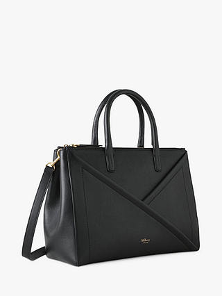 Mulberry M Zipped Micro Classic Grain Leather Top Handle Bag, Black