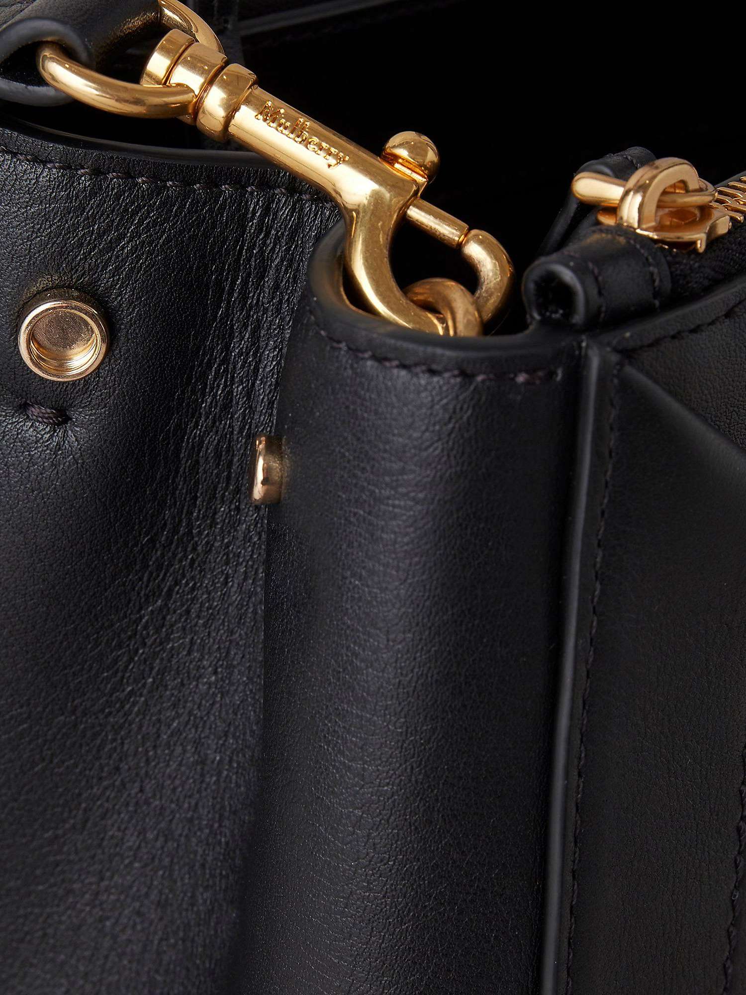 Buy Mulberry M Zipped Micro Classic Grain Leather Top Handle Bag, Black Online at johnlewis.com