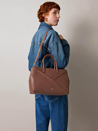 Mulberry M Zipped Micro Classic Grain Leather Top Handle Tote Bag, Bright Oak