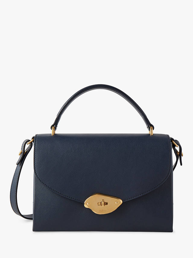 Mulberry Lana High Gloss Leather Top Handle Bag, Night Sky