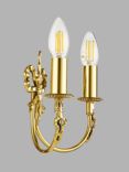 John Lewis Bow Double Wall Light, Antique Brass