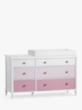 Little Seeds Monarch Hill Poppy 6 Drawer Changing Table, White/Pink