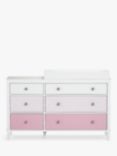 Little Seeds Monarch Hill Poppy 6 Drawer Changing Table, White/Pink