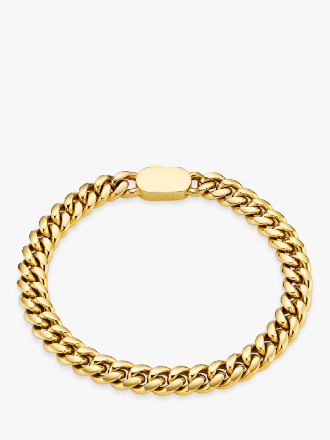 Orelia & Joe Chunky Flat Curb & Solid Clasp Bracelet