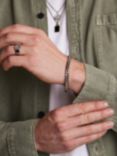 Orelia & Joe Chunky Flat Curb & Solid Clasp Bracelet, Silver