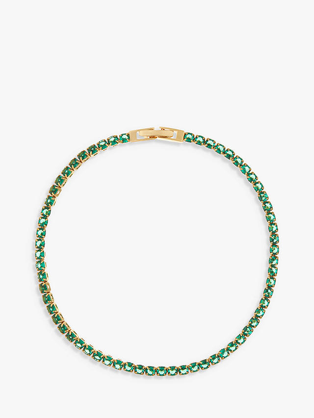 Orelia Swarovski Crystal Tennis Bracelet, Gold/Emerald