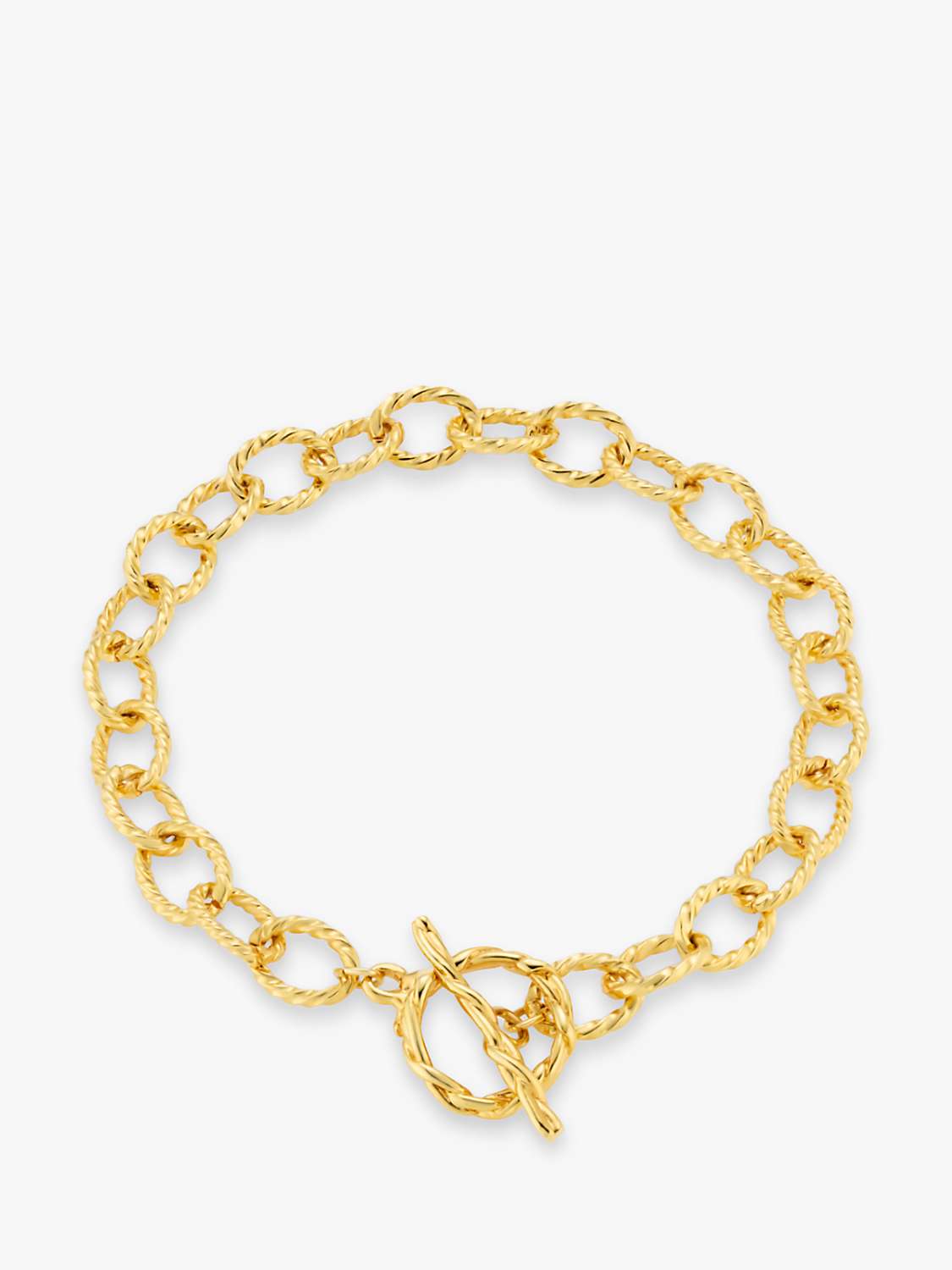 Buy Orelia Rope Textured Link T-Bar Bracelet, Gold Online at johnlewis.com
