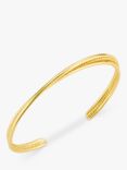 Orelia Interlocking Textured Open Bangle, Gold