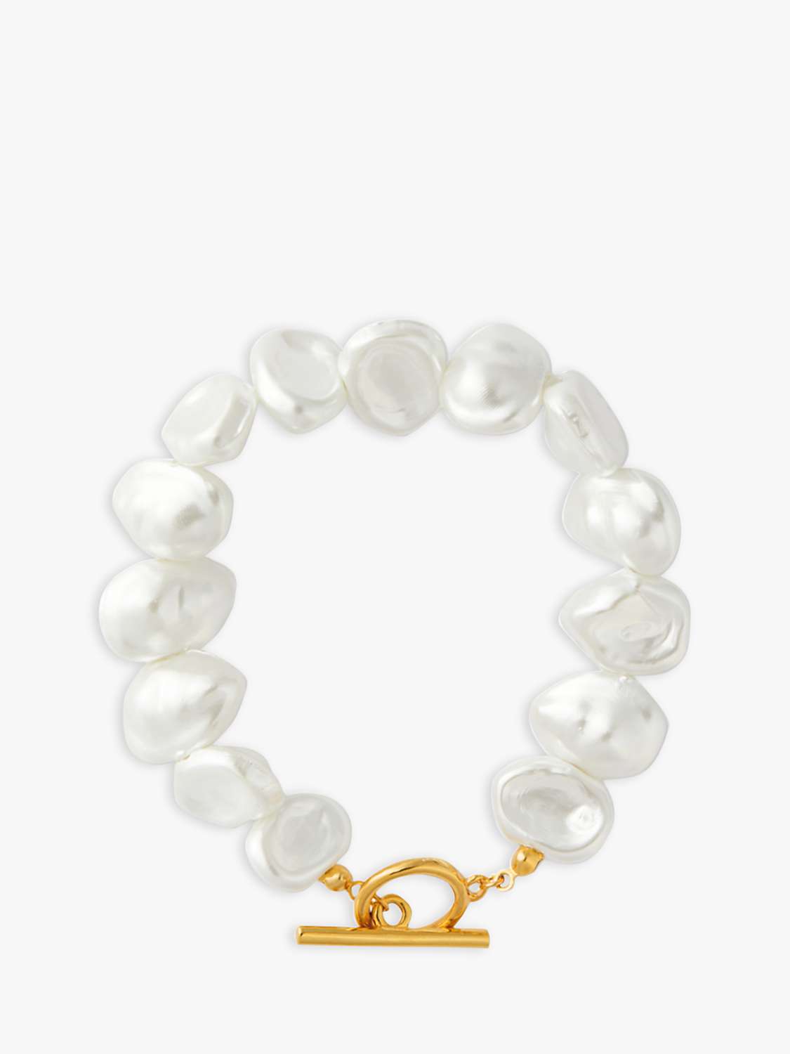 Buy Orelia Statement Faux Pearl Bracelet, Gold Online at johnlewis.com
