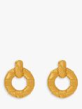 Orelia Braided Texture Doorknocker Earrings, Gold