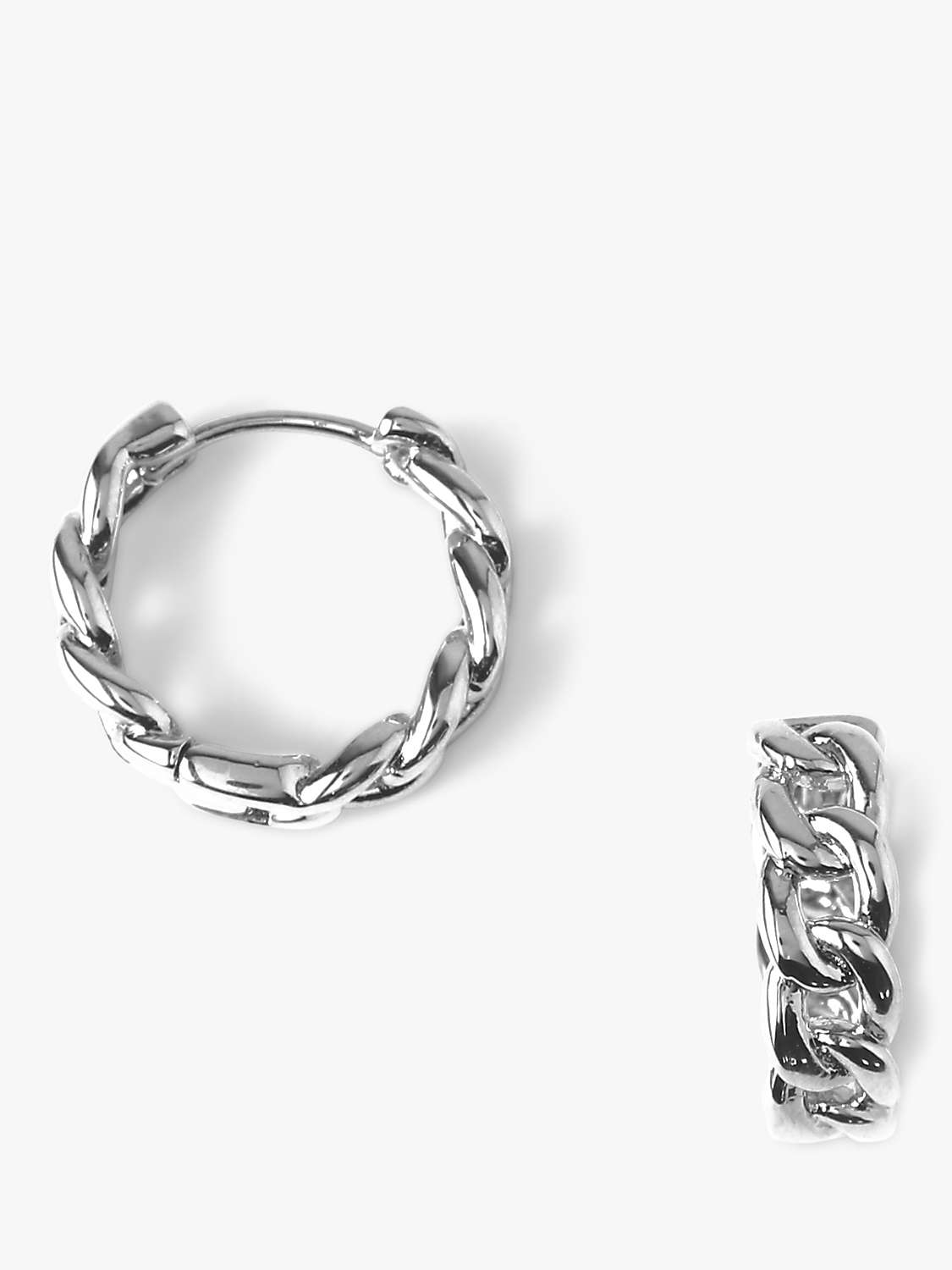 Buy Orelia Chain Huggie Hoop Earrings, Silver Online at johnlewis.com