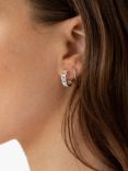 Orelia Chain Huggie Hoop Earrings, Silver