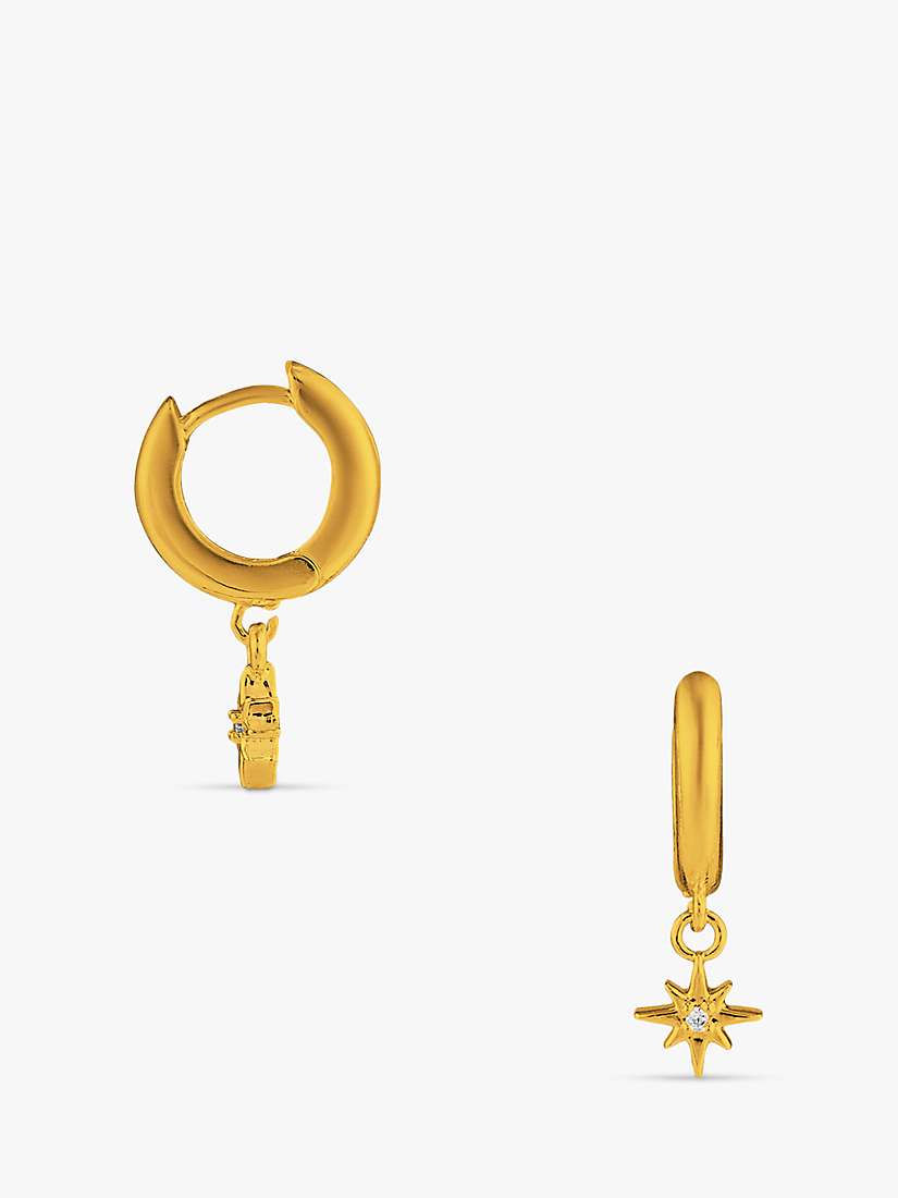 Buy Orelia Pave Micro Starburst Huggie Hood Earrings, Gold Online at johnlewis.com