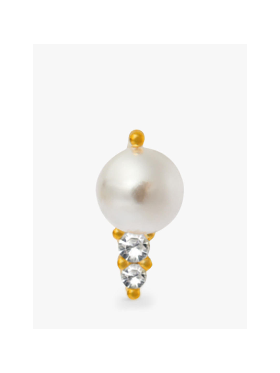 Orelia Pearl & Crystal Barbell Earrings, Gold