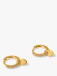 Orelia Luxe Pave Heart Huggie Hoop Earrings, Gold